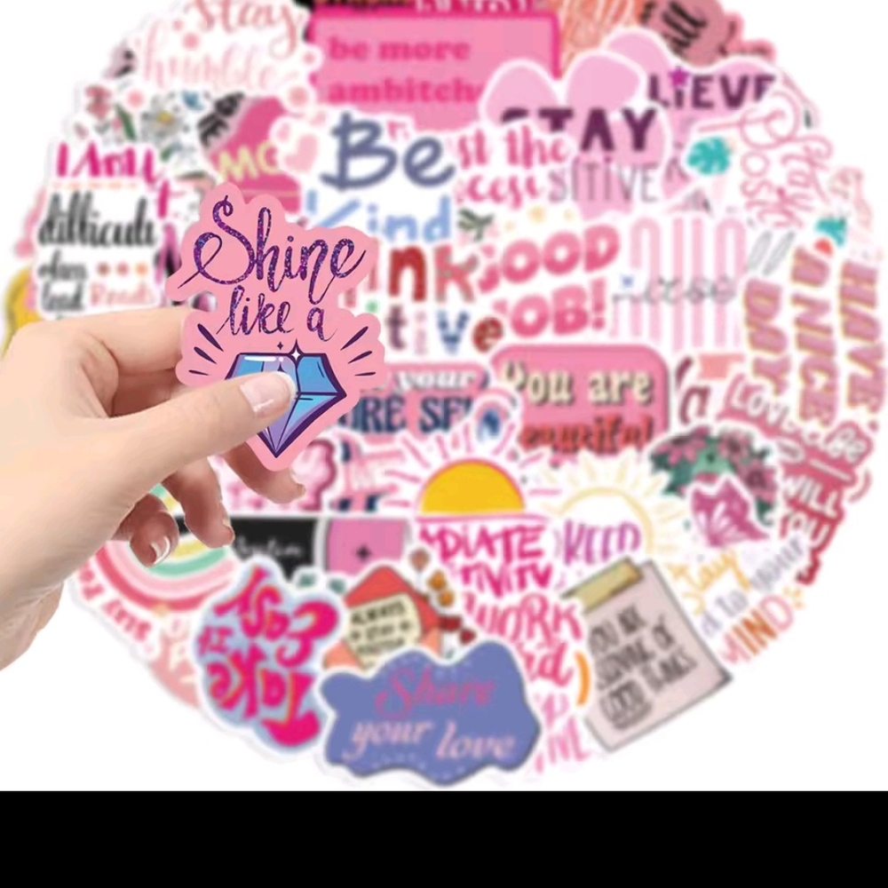 Hot Topic Pink and Red Sticker Design - Picture 2 of 7